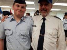 Cadet Airman Basic Isaiah Silveira with his father, Captain Paul Silveira