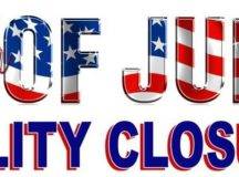 Fourth of July City Facility Closures