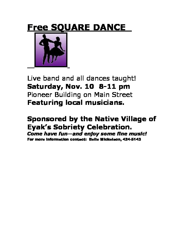 Free Square Dance sponsored by Native Village of Eyak