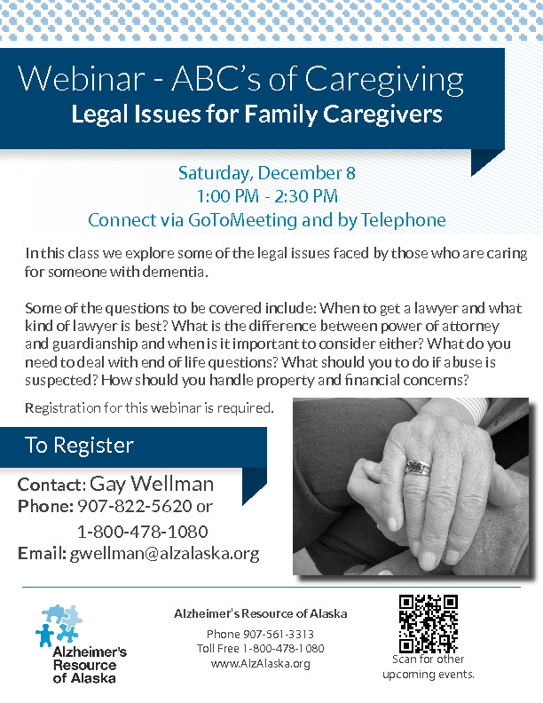 Legal Issues for Family Caregivers Webinar 12/8