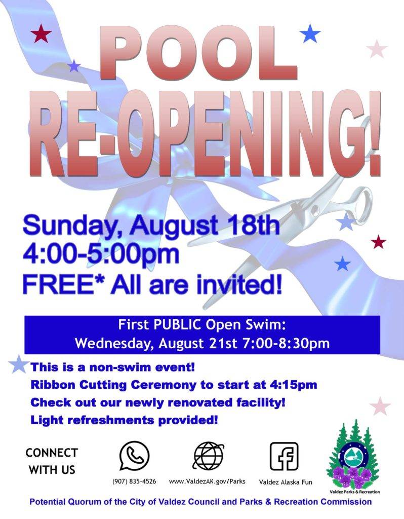 Valdez Pool Re-Opening