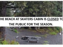 Skaters Cabin Beach Closed