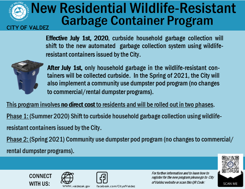 Update on Wildlife Resistant Cans-New Deadline 7/1/20