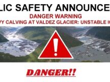 Warning-Heavy Calving Valdez Glacier-PHOTOS