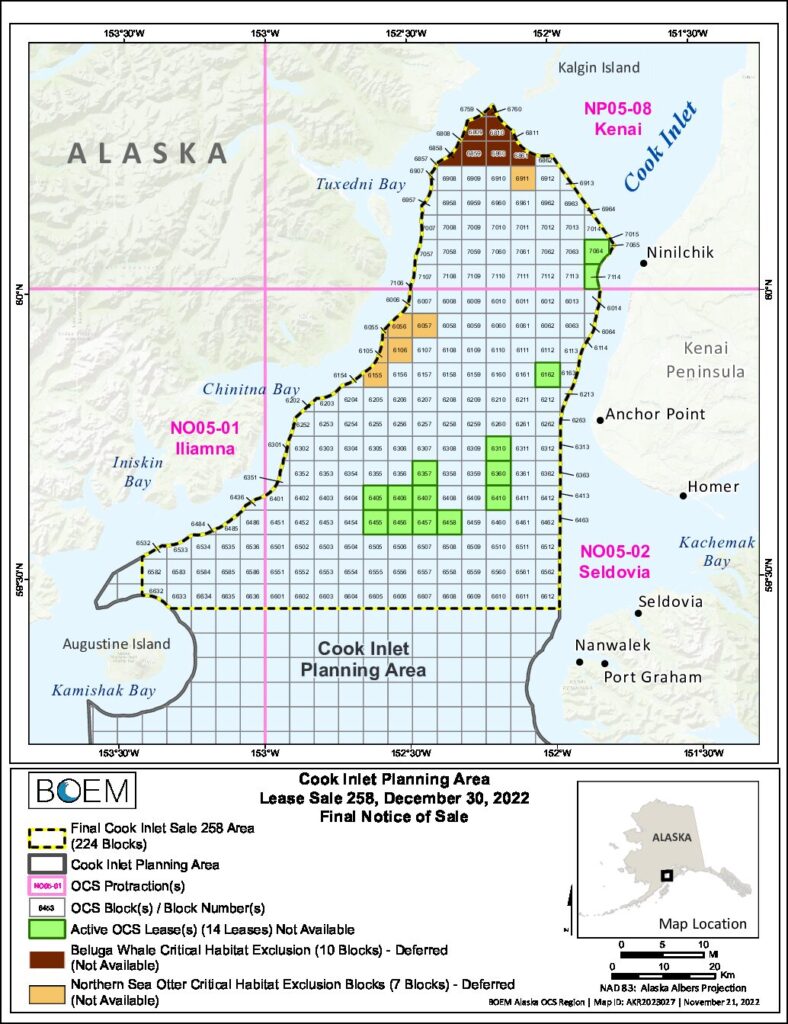US gets 1 bid for oil and gas lease in Alaska’s Cook Inlet
